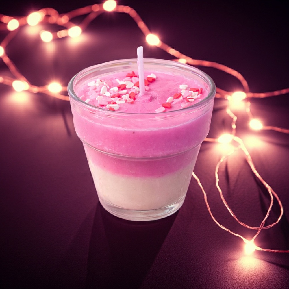 Pink and White Party Candle